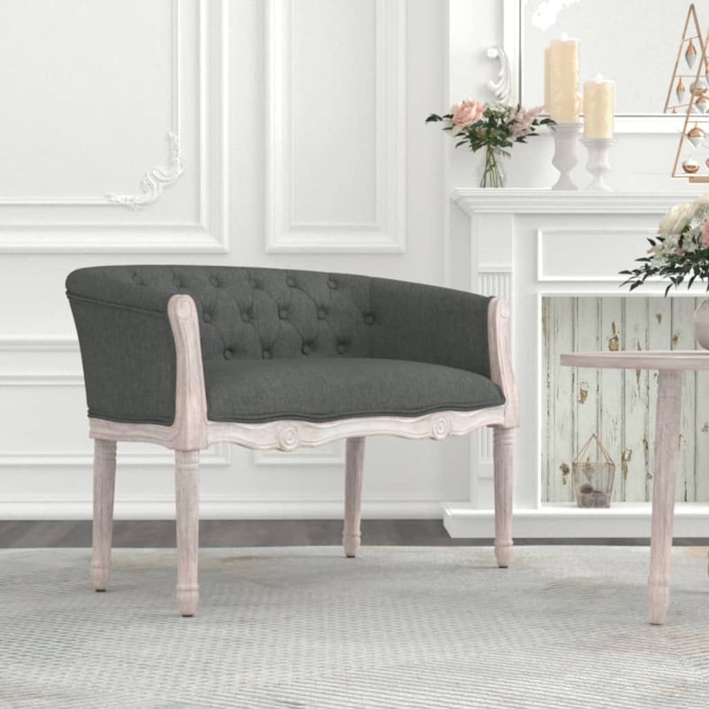 vida XL Sitzbank Dunkelgrau 98x 56x 69 cm Stoff