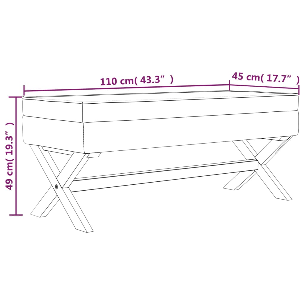  Úložná taburetka 110x45x49 cm látka
