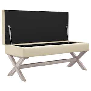 Stolička s úložným prostorem 110 x 45 x 49 cm len - obrázek 4