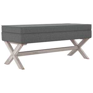 Stolička s úložným prostorem tmavě šedá 110x45x49 cm textil - obrázek 2