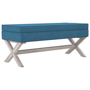 Stolička s úložným prostorem modrá 110x45x49 cm samet - obrázek 2