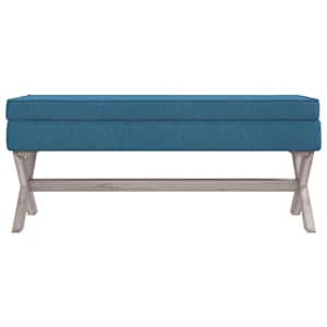 Stolička s úložným prostorem modrá 110x45x49 cm samet - obrázek 3