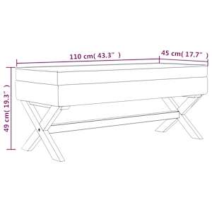 Stolička s úložným prostorem modrá 110x45x49 cm samet - obrázek 7