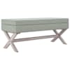 vidaXL panipaigaga pink, helehall, 110 x 45 x 49 cm, samet