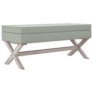 vidaXL panipaigaga pink, helehall, 110 x 45 x 49 cm, samet