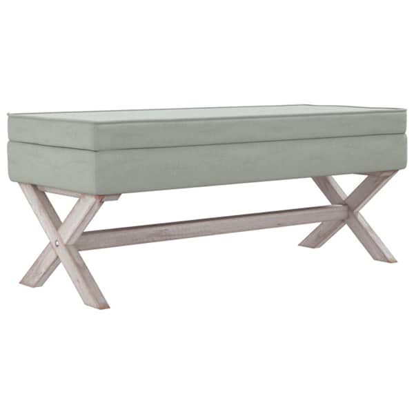 vidaXL panipaigaga pink, helehall, 110 x 45 x 49 cm, samet