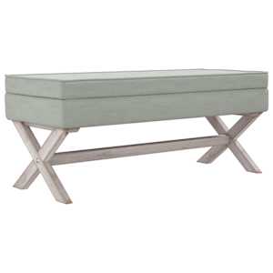 Stolička s úložným prostorem světle šedá 110x45x49 cm samet - obrázek 2