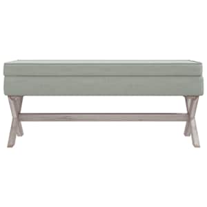Stolička s úložným prostorem světle šedá 110x45x49 cm samet - obrázek 3