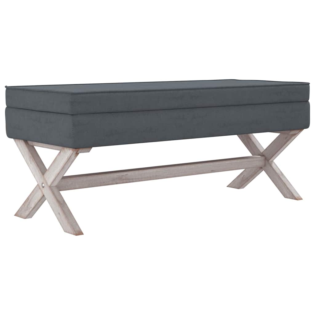 vidaXL Stolička s úložným prostorem tmavě šedá 110x45x49 cm samet