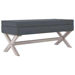 Stolička s úložným prostorem tmavě šedá 110x45x49 cm samet - obrázek 2