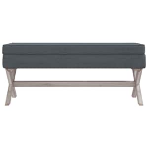 Stolička s úložným prostorem tmavě šedá 110x45x49 cm samet - obrázek 3