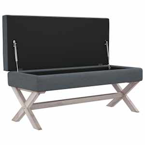 Stolička s úložným prostorem tmavě šedá 110x45x49 cm samet - obrázek 4