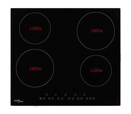 vidaXL Ceramic Hob with 4 Burners Touch Control 6000 W