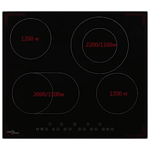 vidaXL Ceramic Hob with 4 Burners Touch Control 6600 W