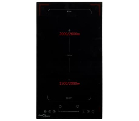 vidaXL Flexizone Induction Hob with 2 Burners Touch Control Glass 3500W
