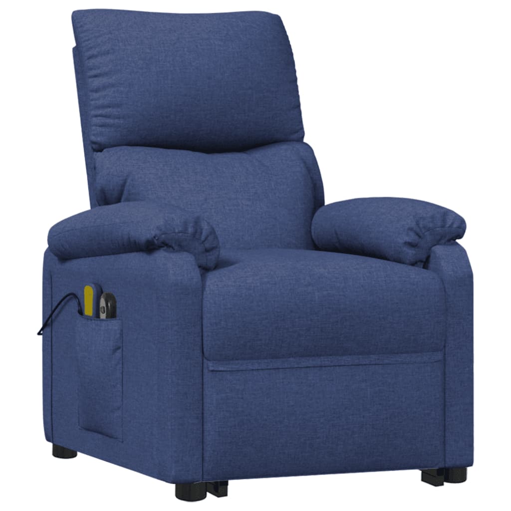 vidaXL Fauteuil de massage Bleu Tissu