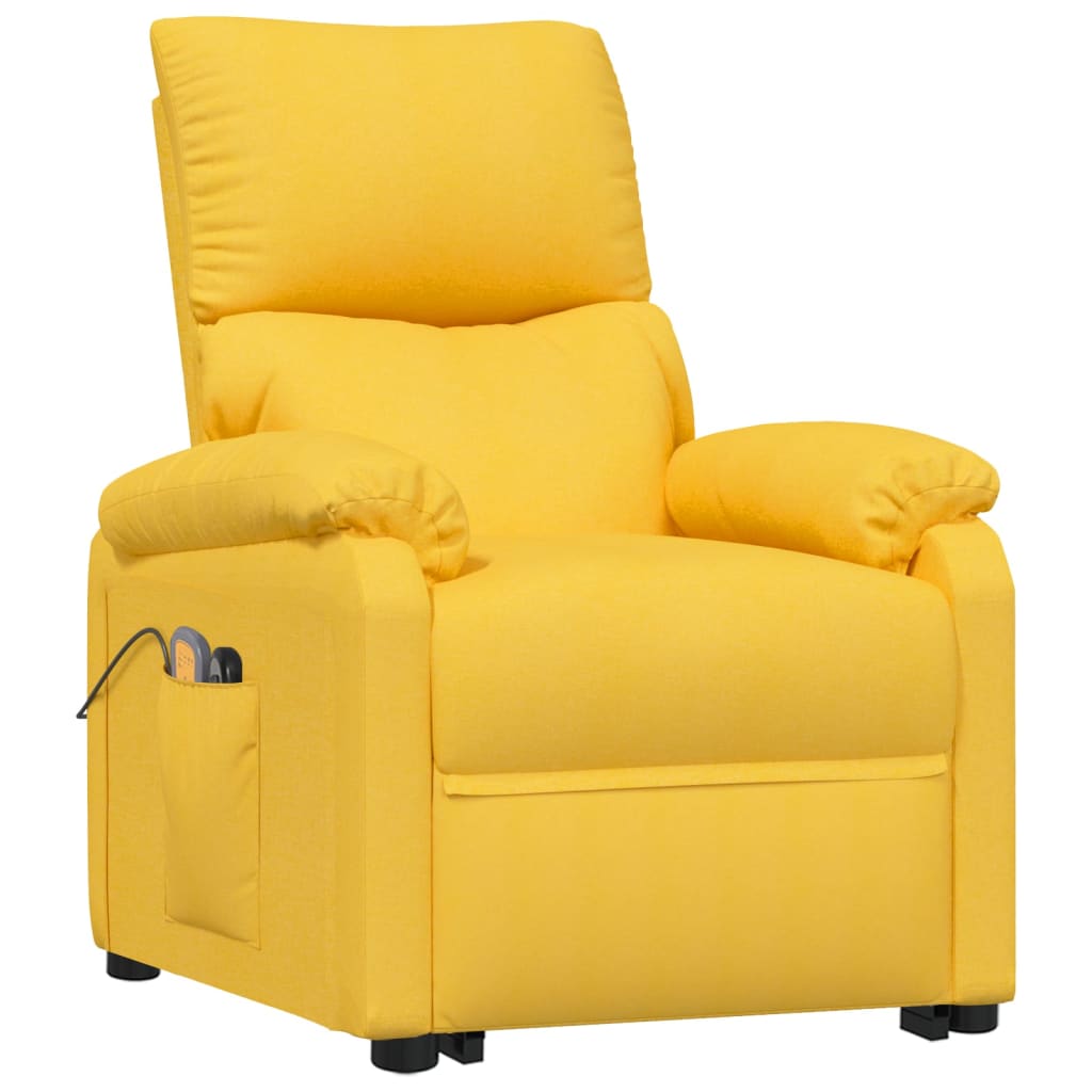 vidaXL Fauteuil de massage Jaune Tissu