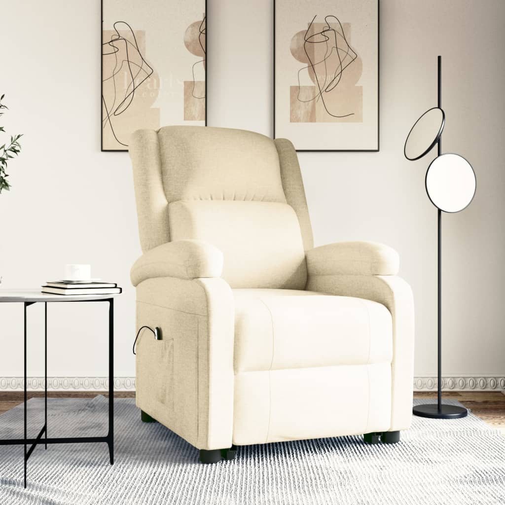 vida XL Aufstehsessel Creme Stoff