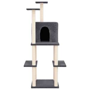 Škrabadlo pro kočky se sisalovými sloupky tmavě šedé 144,5 cm - obrázek 3
