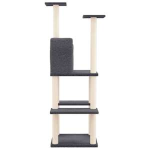 Škrabadlo pro kočky se sisalovými sloupky tmavě šedé 144,5 cm - obrázek 4