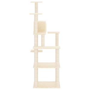 Škrabadlo pro kočky se sisalovými sloupky krémové 153 cm - obrázek 4