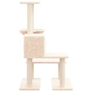 Škrabadlo pro kočky se sisalovými sloupky krémové 94,5 cm - obrázek 4