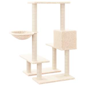 Škrabadlo pro kočky se sisalovými sloupky krémové 94,5 cm - obrázek 5