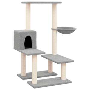 Škrabadlo pro kočky se sisalovými sloupky světle šedé 94,5 cm - obrázek 2