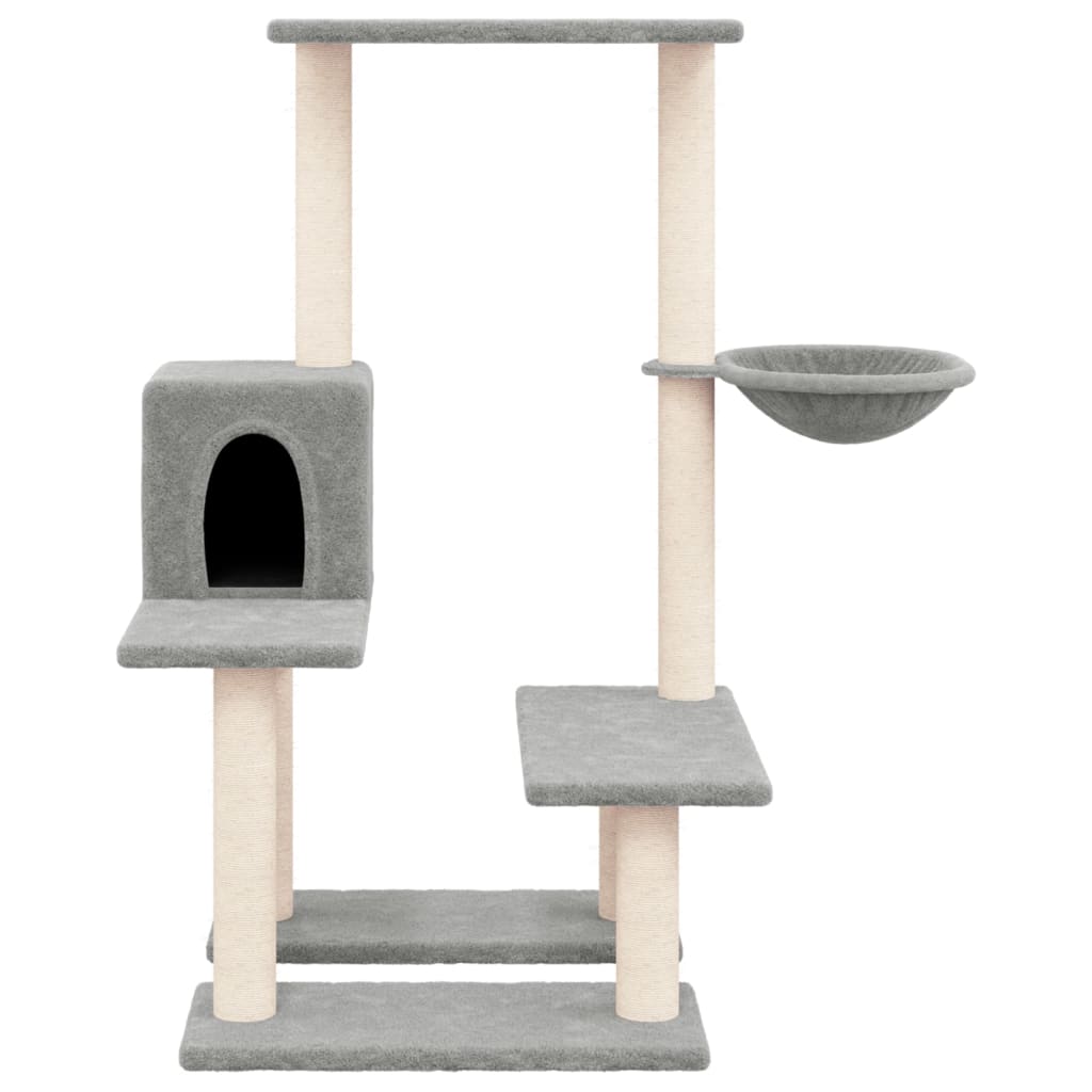 vidaXL Kattenmeubel met sisal krabpalen 94,5 cm lichtgrijs afbeelding