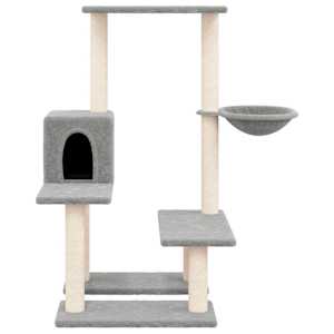 Škrabadlo pro kočky se sisalovými sloupky světle šedé 94,5 cm - obrázek 3