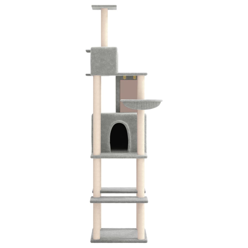 vidaXL Kattenmeubel met sisal krabpalen 201 cm lichtgrijs afbeelding