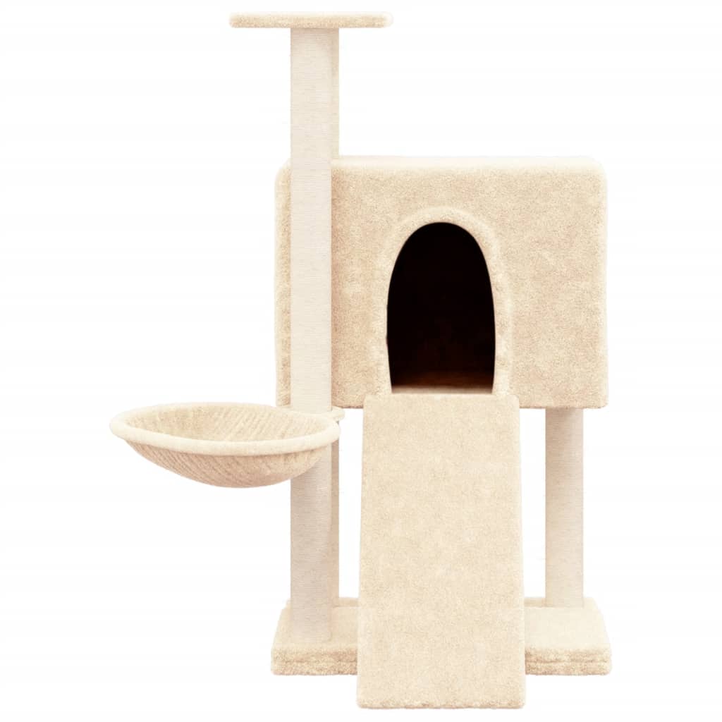 vidaXL Kattenmeubel met sisal krabpalen 96 cm crèmekleurig afbeelding