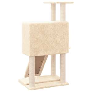 Škrabadlo pro kočky se sisalovými sloupky krémové 96 cm - obrázek 5