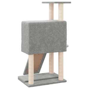 Škrabadlo pro kočky se sisalovými sloupky světle šedé 96 cm - obrázek 5