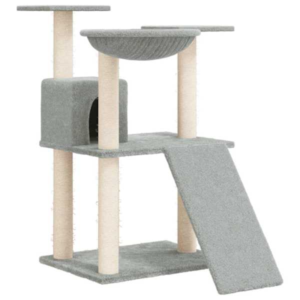 vidaXL kassimaja sisalk&ouml;itega kraapimispuudega, helehall, 83 cm