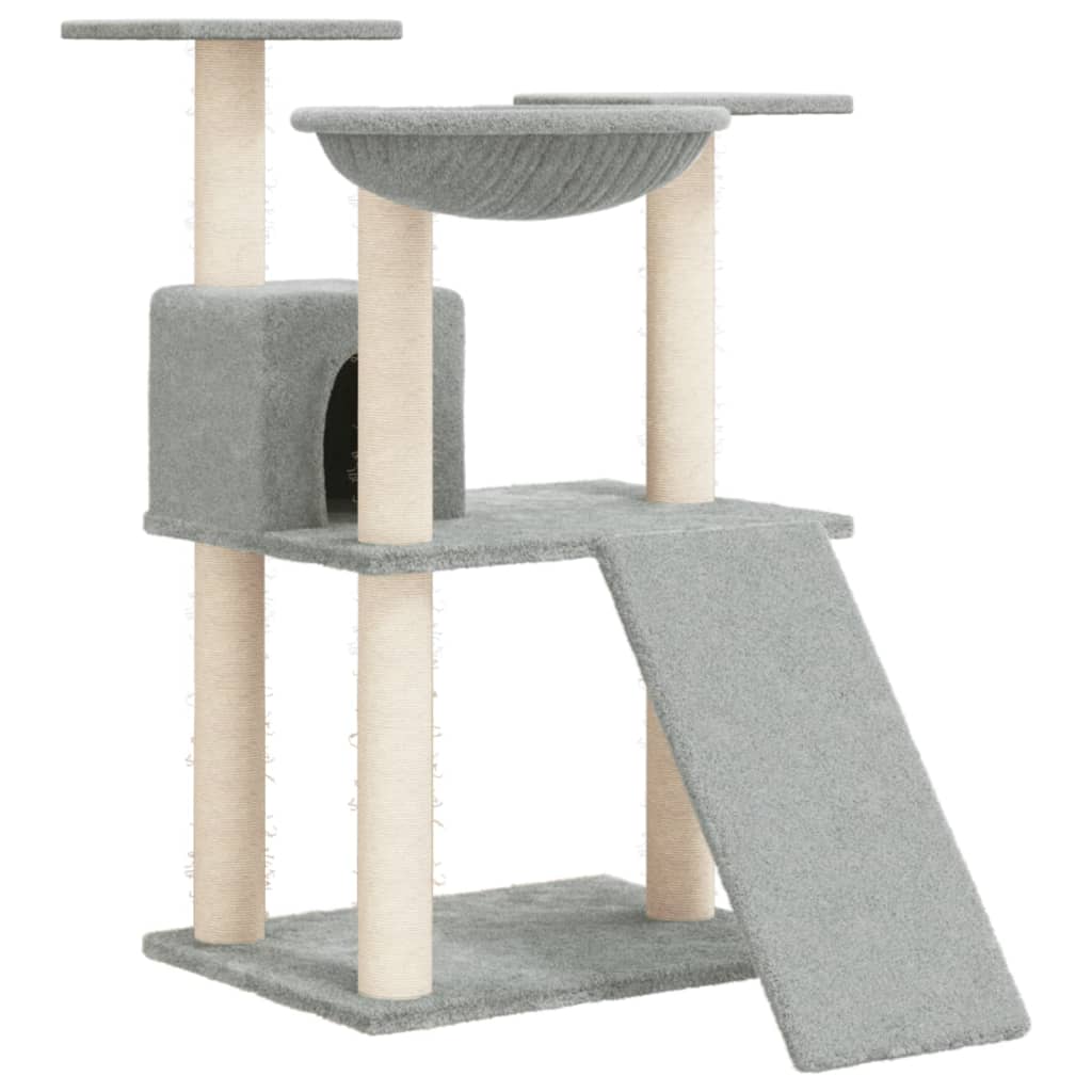 vidaXL Škrabadlo pro kočky se sisalovými sloupky světle šedé 83 cm