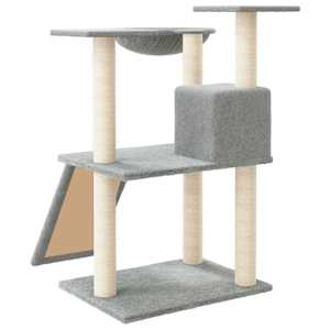 Škrabadlo pro kočky se sisalovými sloupky světle šedé 83 cm - obrázek 5