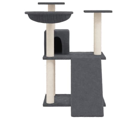 vidaXL Draskyklė katėms su stovais iš sizalio, tamsiai pilka, 83cm