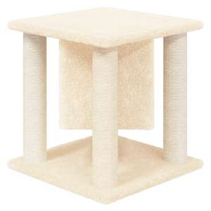 Škrabadlo pro kočky se sisalovými sloupky krémové 37 cm - obrázek 5