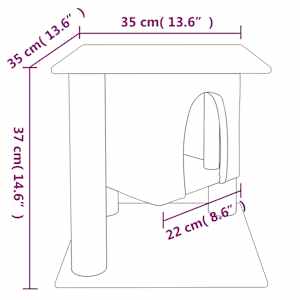 Škrabadlo pro kočky se sisalovými sloupky tmavě šedé 37 cm - obrázek 6