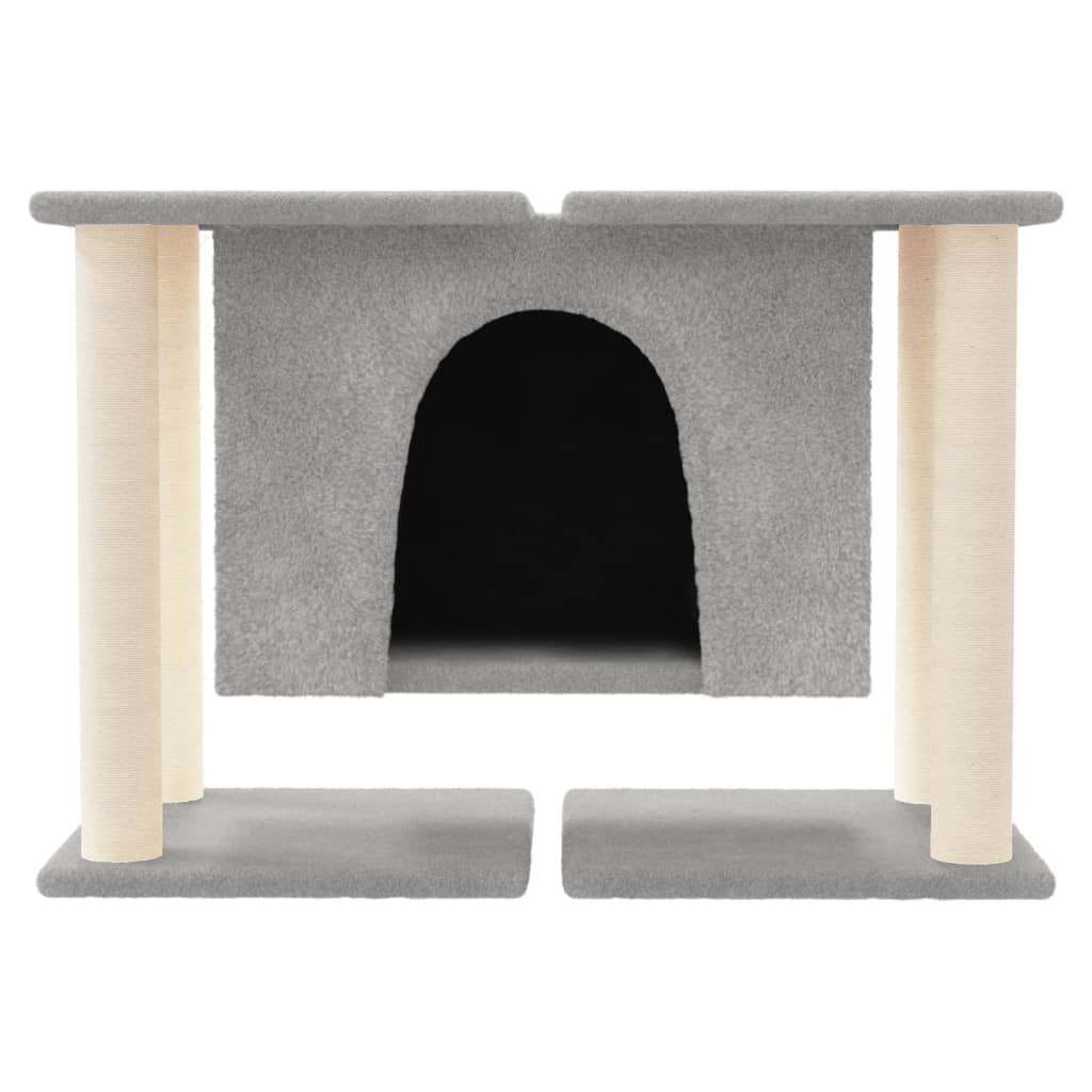 vidaXL Ansamblu de pisici, stâlpi din funie sisal, gri deschis, 50 cm