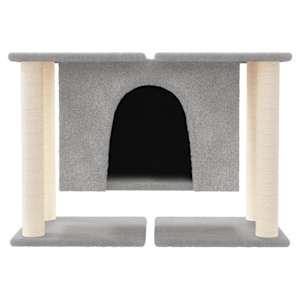 Škrabadlo pro kočky se sisalovými sloupky světle šedé 50 cm - obrázek 3
