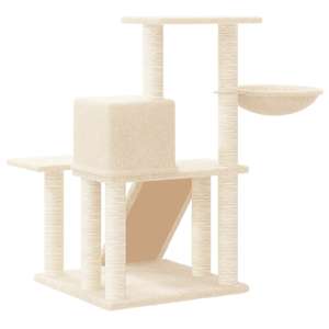 Škrabadlo pro kočky se sisalovými sloupky krémové 82 cm - obrázek 5