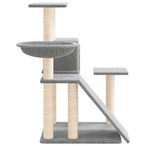 Škrabadlo pro kočky se sisalovými sloupky světle šedé 82 cm - obrázek 4