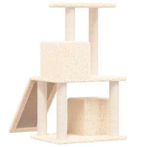 Škrabadlo pro kočky se sisalovými sloupky krémové 82 cm - obrázek 5