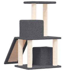 Škrabadlo pro kočky se sisalovými sloupky tmavě šedé 82 cm - obrázek 5