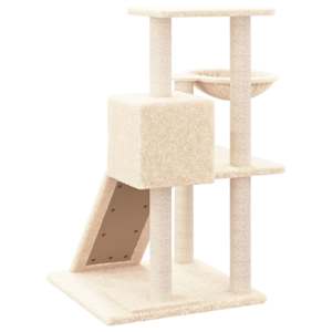 Škrabadlo pro kočky se sisalovými sloupky krémové 82 cm - obrázek 5