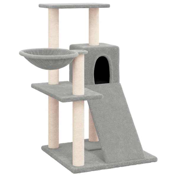 vidaXL kassimaja sisalk&ouml;itega kraapimispuudega, helehall, 82 cm