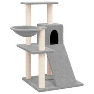 Škrabadlo pro kočky se sisalovými sloupky světle šedé 82 cm - obrázek 2