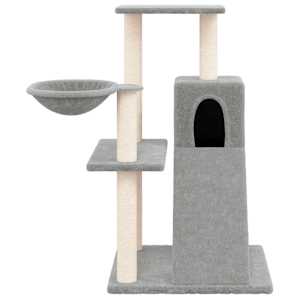 Škrabadlo pro kočky se sisalovými sloupky světle šedé 82 cm - obrázek 3